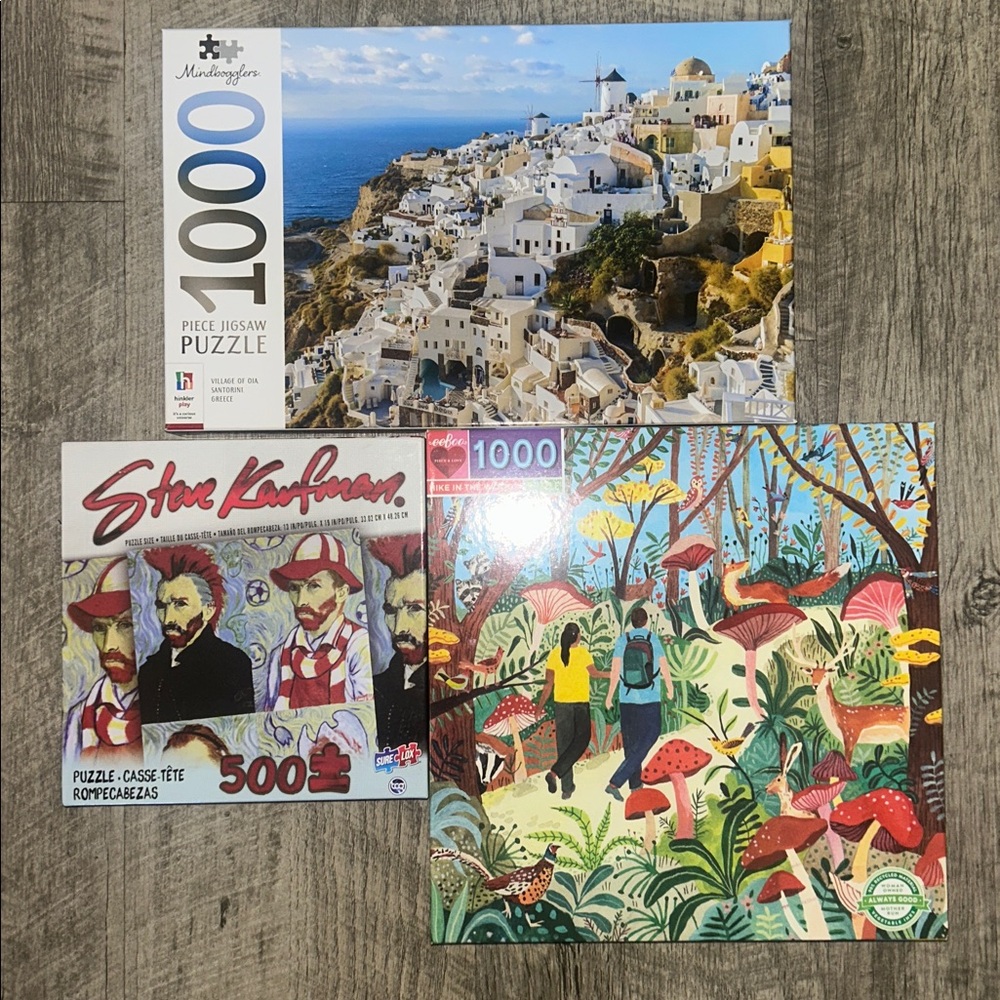 Set of 3 puzzles - (2) 1000 Piece puzzles & (1) 500 piece puzzle
